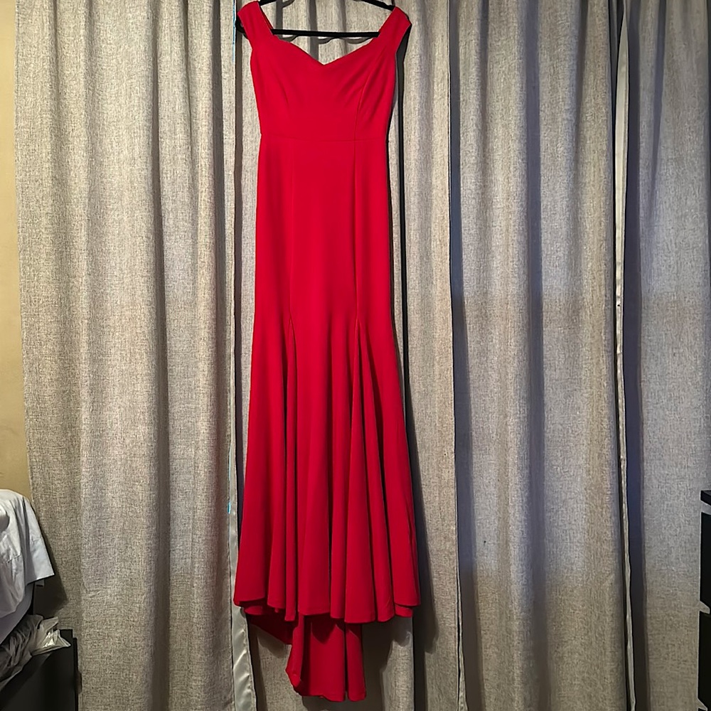 Long red dress